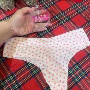 Hand made pink Christmas ornament Victoria's Secret Pink Polka Dot Thong